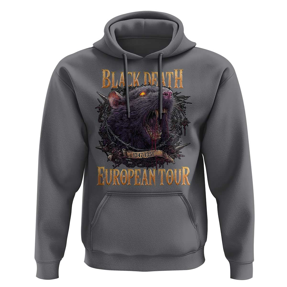 Black Death European Tour Hoodie Plague Rat Medieval History Alternative Art - Wonder Print Shop