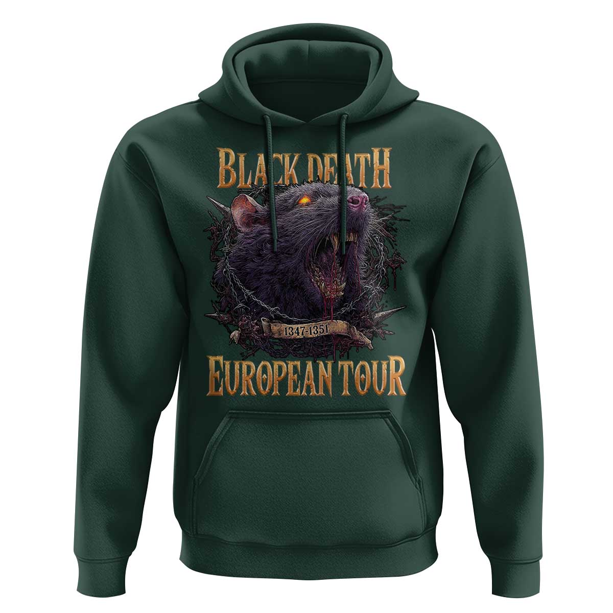 Black Death European Tour Hoodie Plague Rat Medieval History Alternative Art - Wonder Print Shop