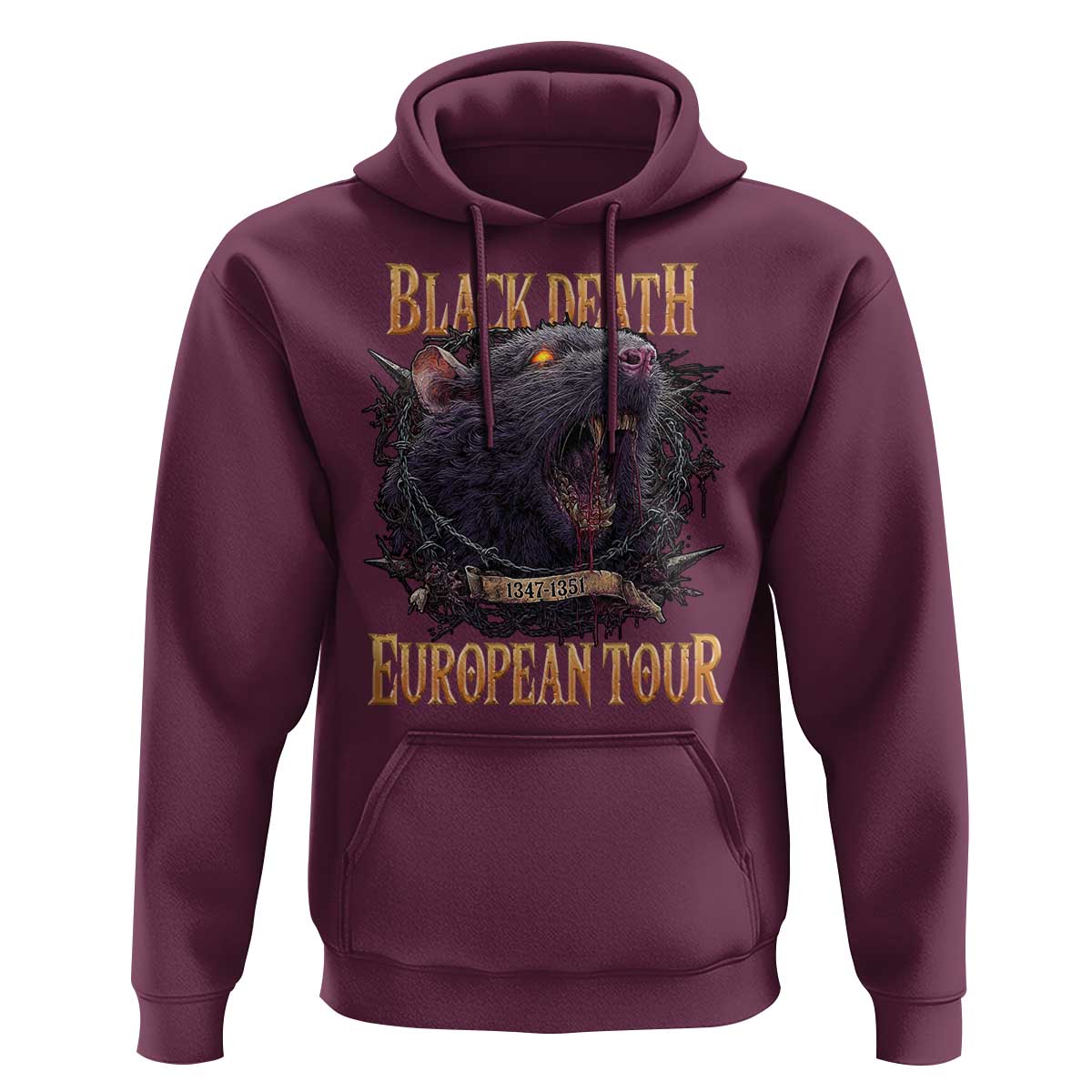 Black Death European Tour Hoodie Plague Rat Medieval History Alternative Art - Wonder Print Shop
