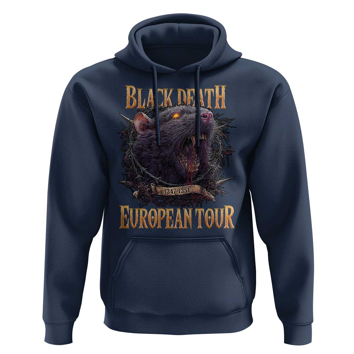 Black Death European Tour Hoodie Plague Rat Medieval History Alternative Art - Wonder Print Shop