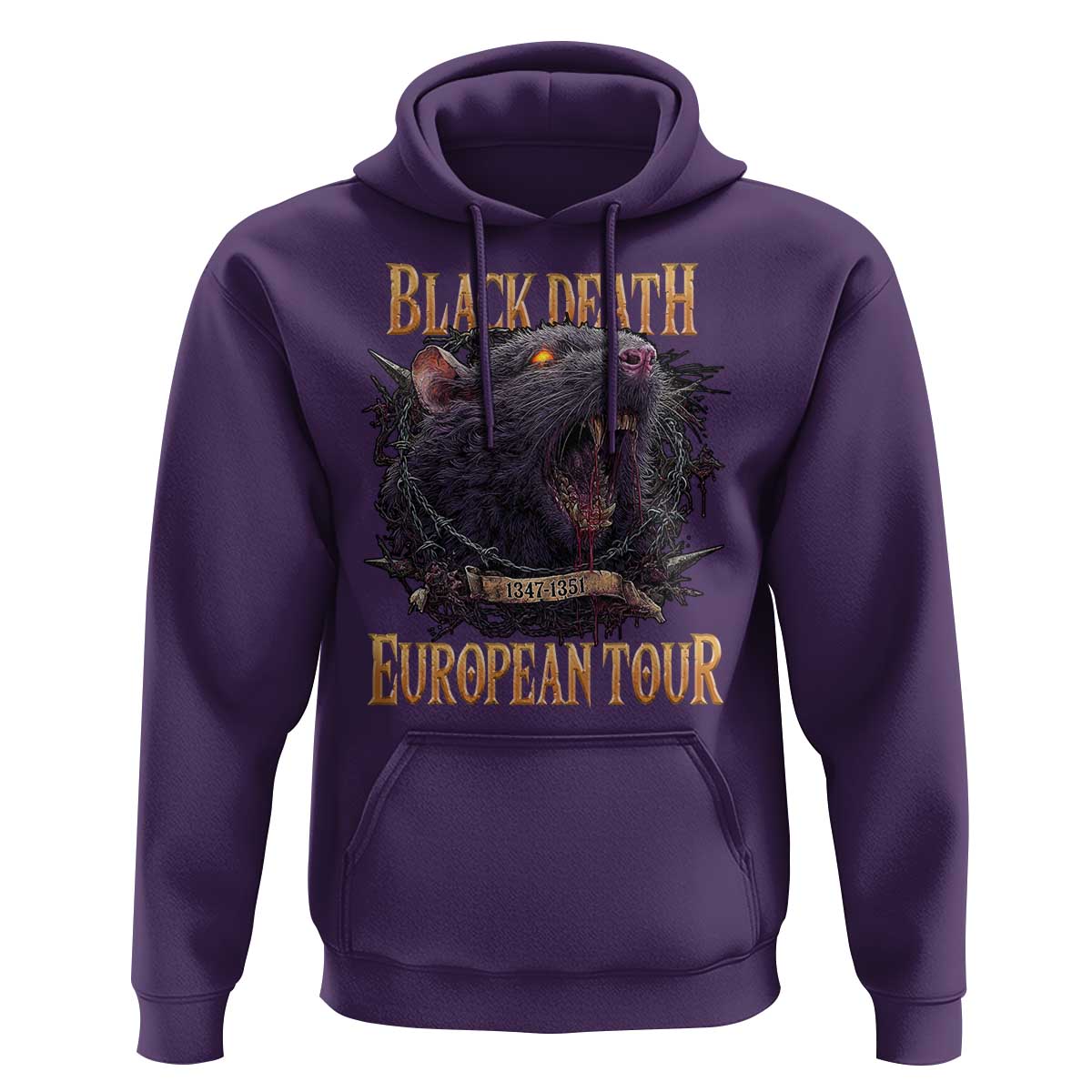 Black Death European Tour Hoodie Plague Rat Medieval History Alternative Art - Wonder Print Shop