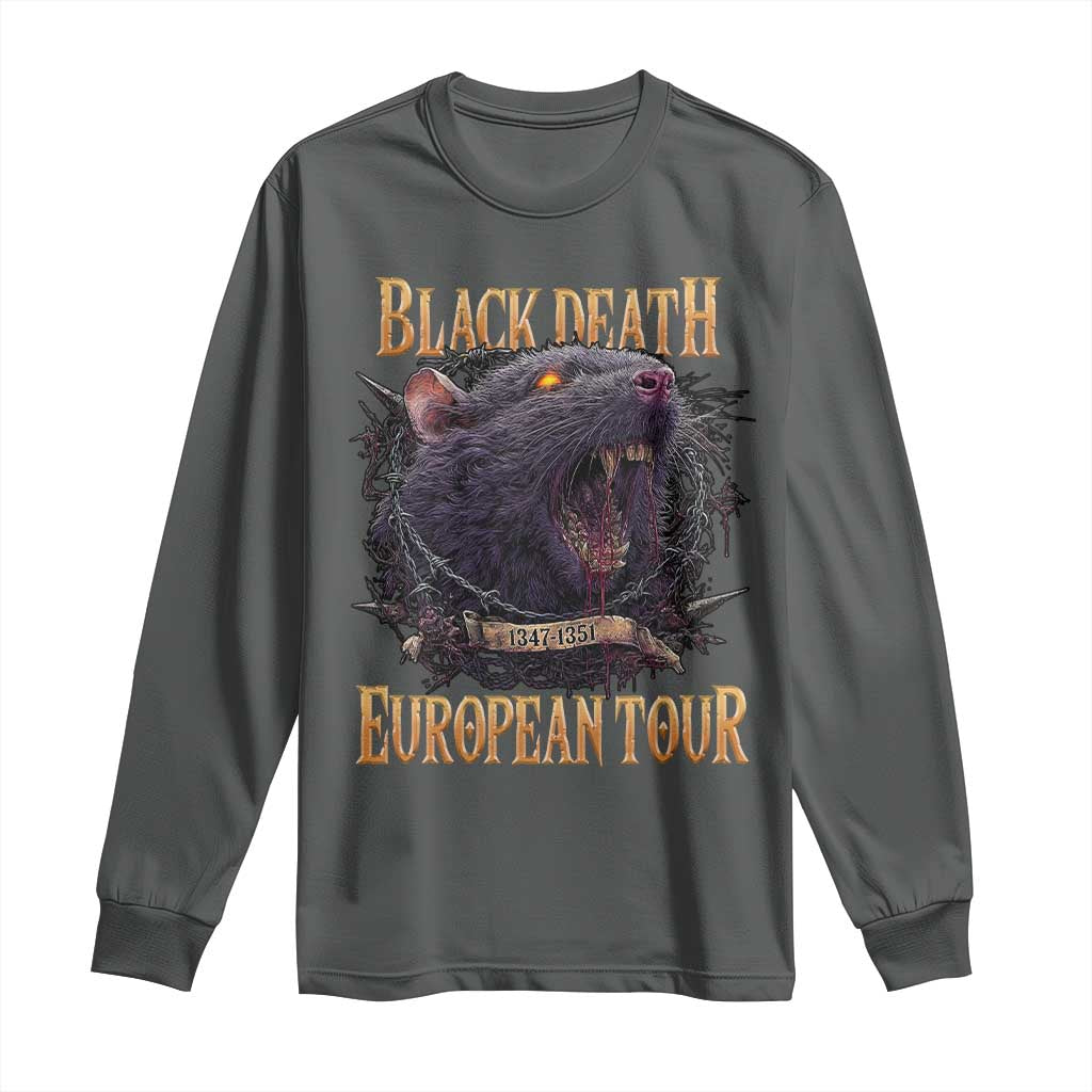 Black Death European Tour Long Sleeve Shirt Plague Rat Medieval History Alternative Art - Wonder Print Shop