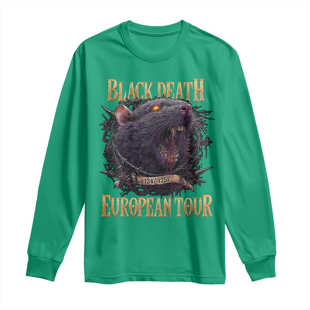 Black Death European Tour Long Sleeve Shirt Plague Rat Medieval History Alternative Art - Wonder Print Shop