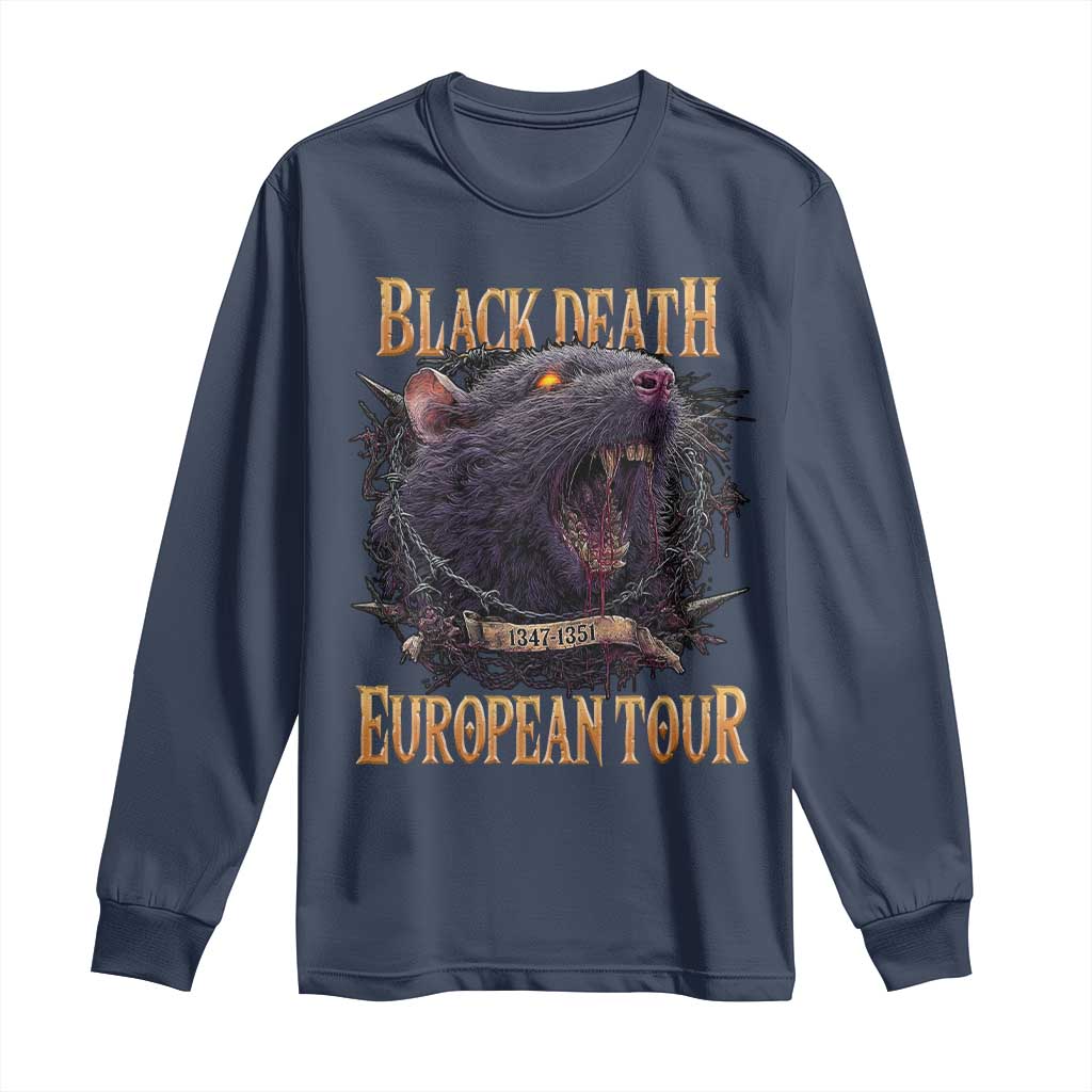 Black Death European Tour Long Sleeve Shirt Plague Rat Medieval History Alternative Art - Wonder Print Shop