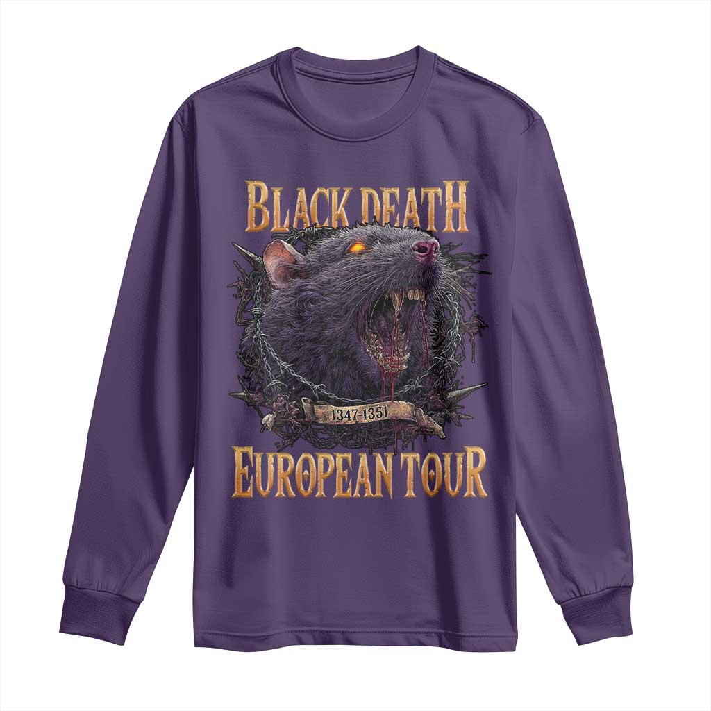 Black Death European Tour Long Sleeve Shirt Plague Rat Medieval History Alternative Art - Wonder Print Shop