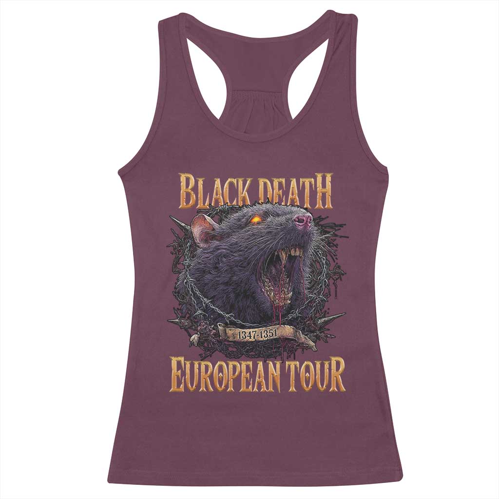 Black Death European Tour Racerback Tank Top Plague Rat Medieval History Alternative Art - Wonder Print Shop