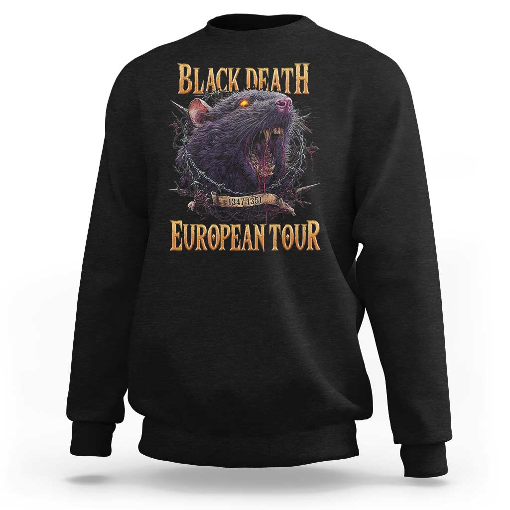 Black Death European Tour Sweatshirt Plague Rat Medieval History Alternative Art - Wonder Print Shop