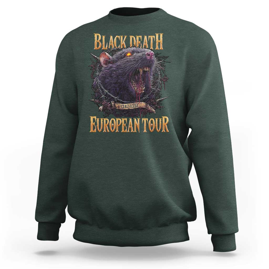 Black Death European Tour Sweatshirt Plague Rat Medieval History Alternative Art - Wonder Print Shop