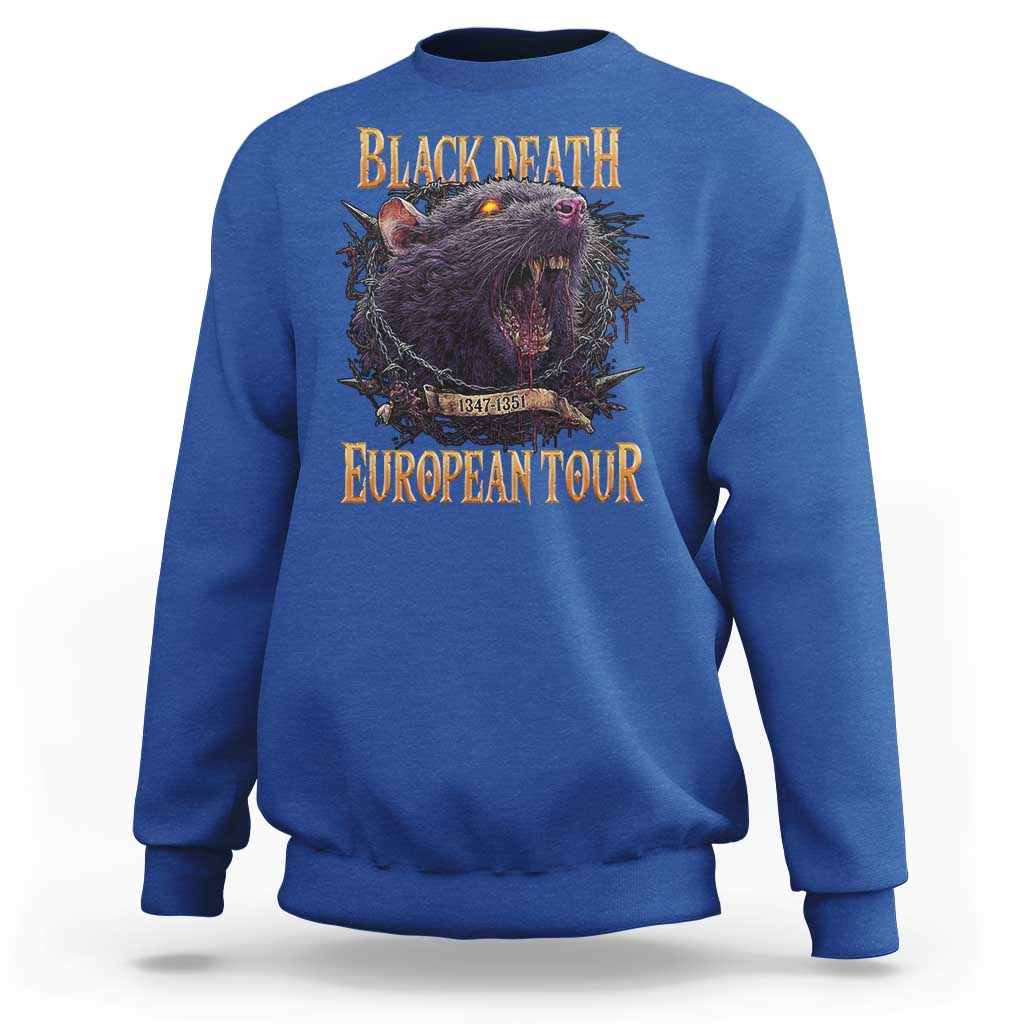 Black Death European Tour Sweatshirt Plague Rat Medieval History Alternative Art - Wonder Print Shop