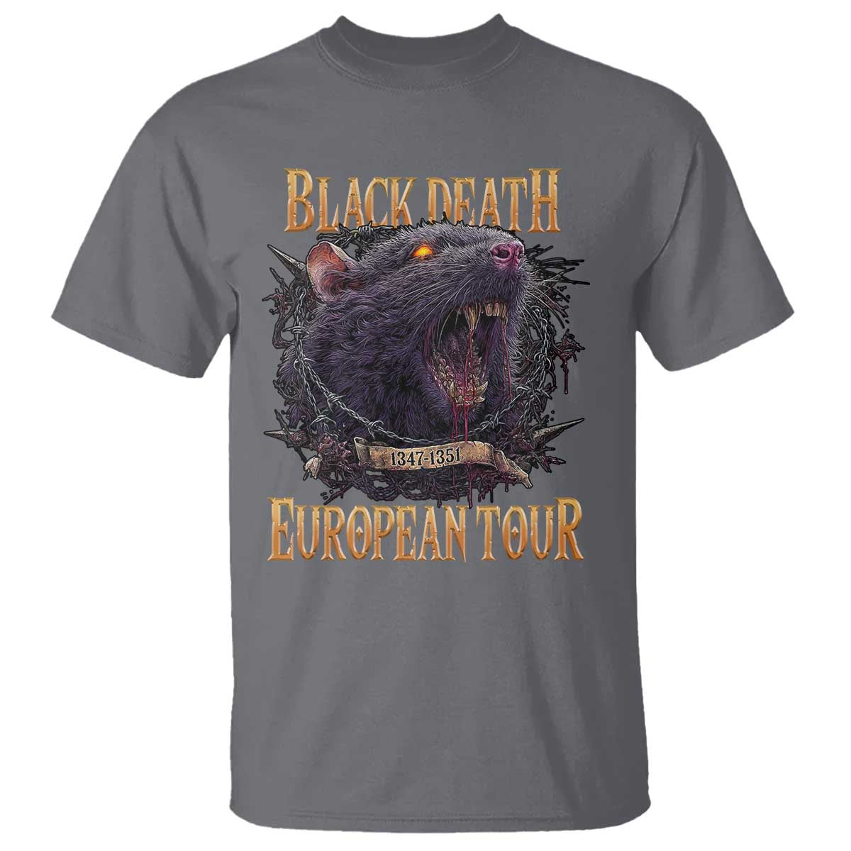 Black Death European Tour T Shirt Plague Rat Medieval History Alternative Art - Wonder Print Shop