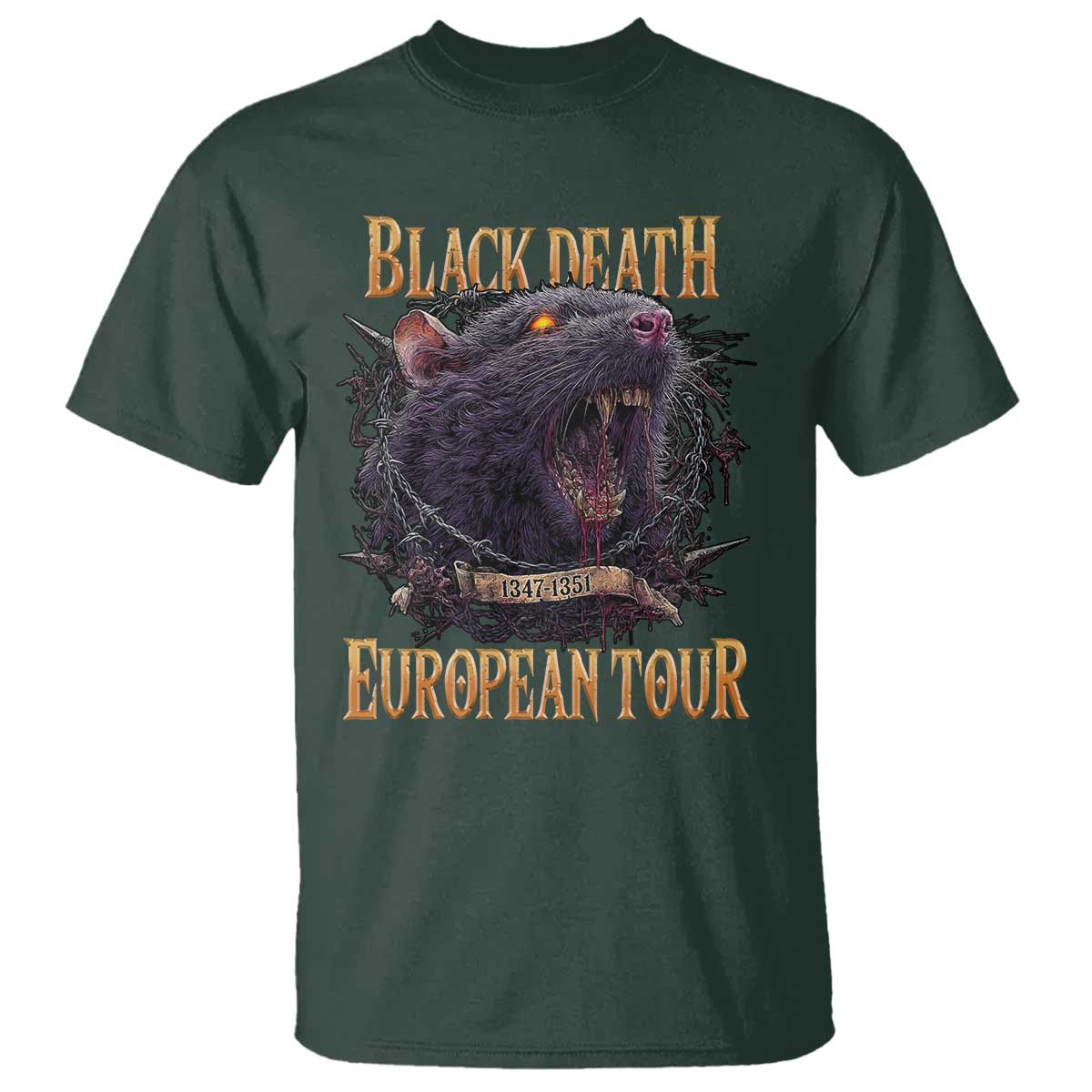 Black Death European Tour T Shirt Plague Rat Medieval History Alternative Art - Wonder Print Shop