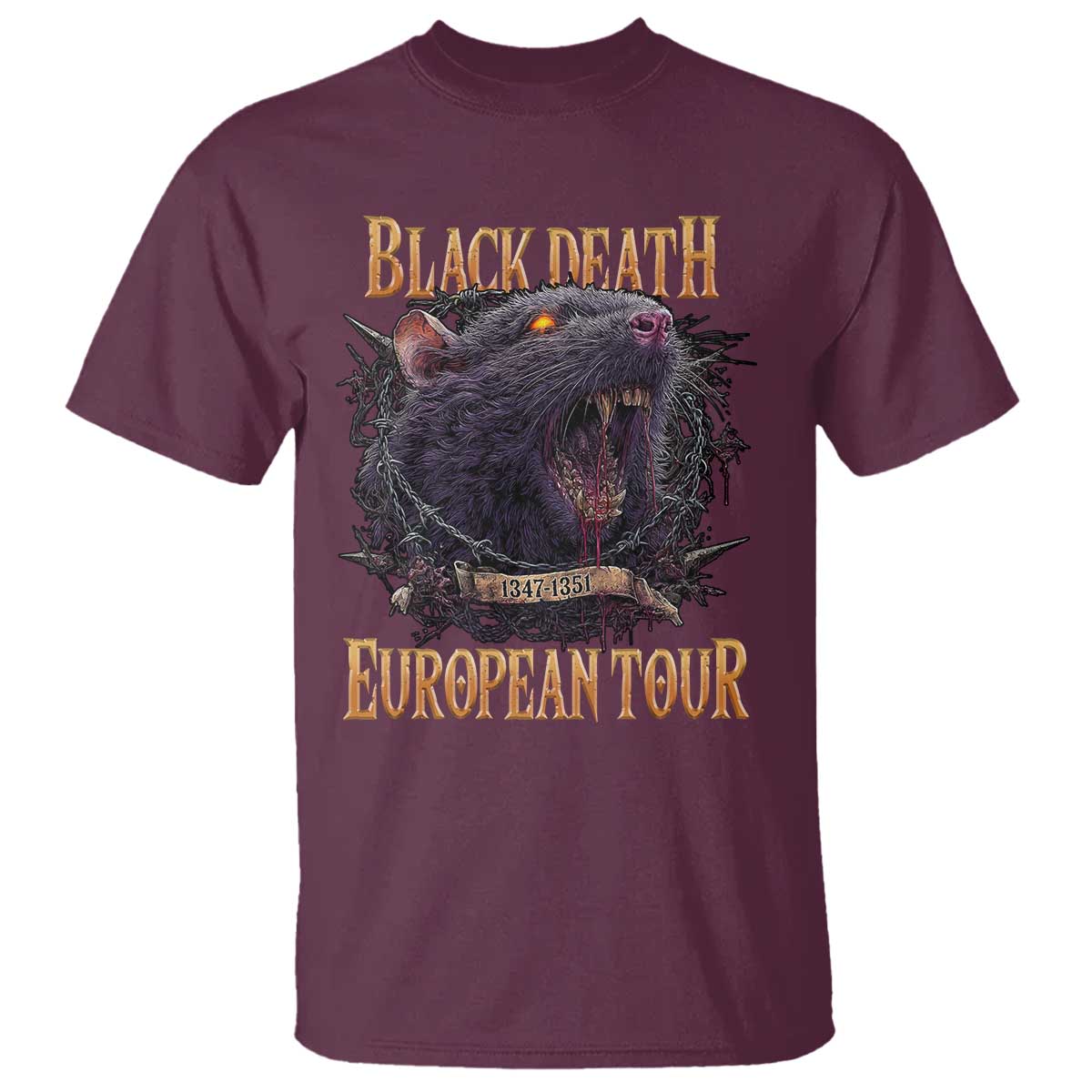 Black Death European Tour T Shirt Plague Rat Medieval History Alternative Art - Wonder Print Shop