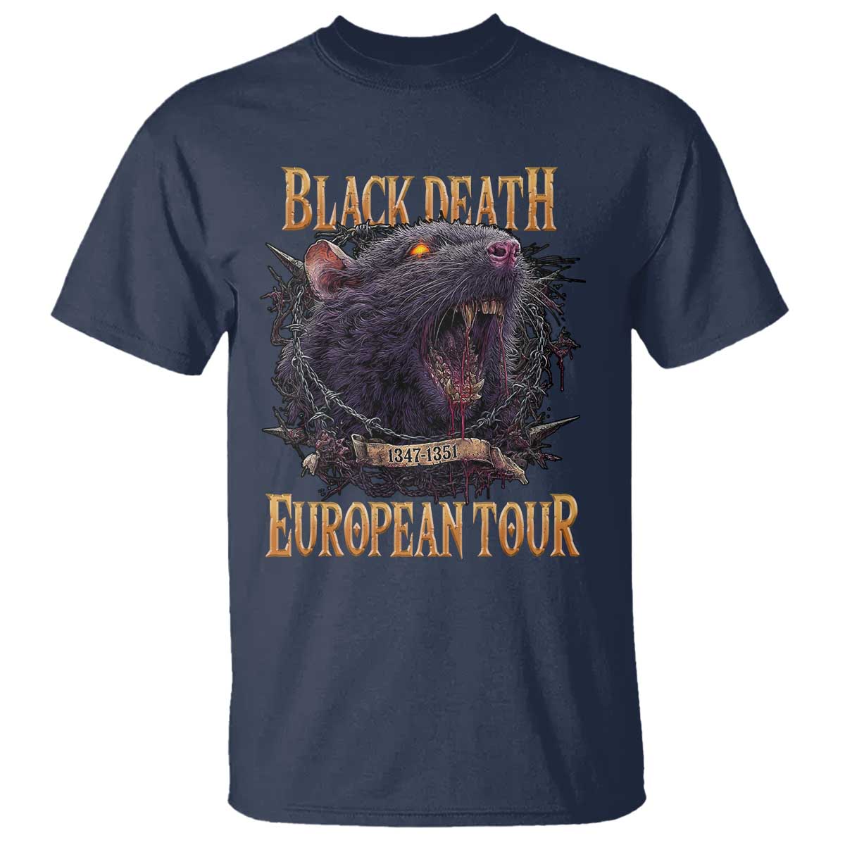 Black Death European Tour T Shirt Plague Rat Medieval History Alternative Art - Wonder Print Shop
