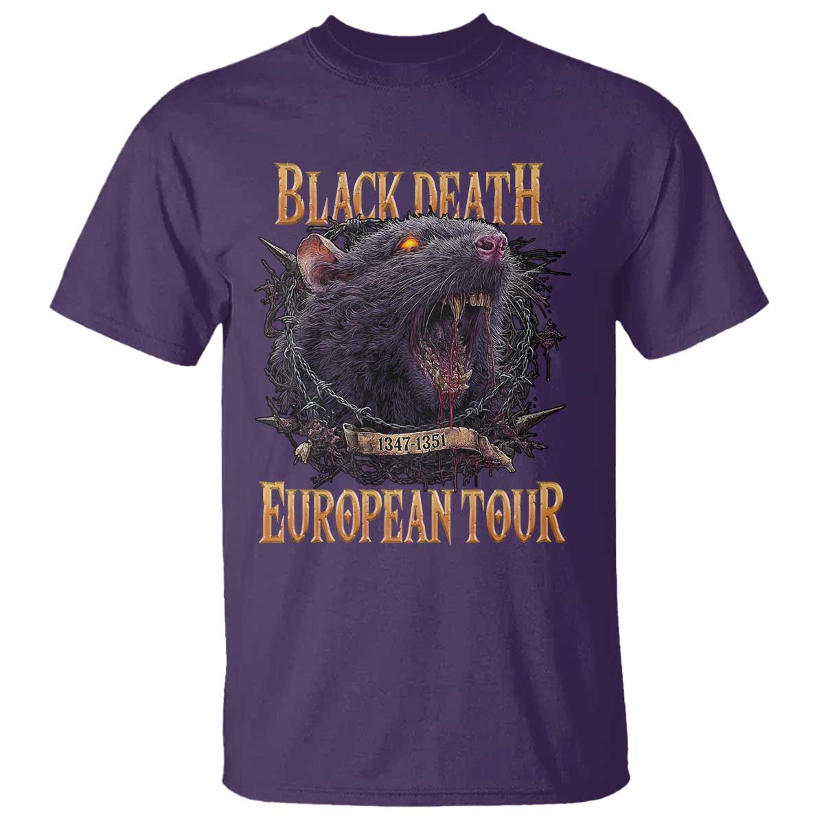 Black Death European Tour T Shirt Plague Rat Medieval History Alternative Art - Wonder Print Shop