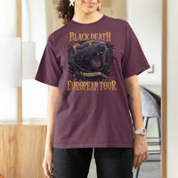 Black Death European Tour T Shirt For Women Plague Rat Medieval History Alternative Art - Wonder Print Shop