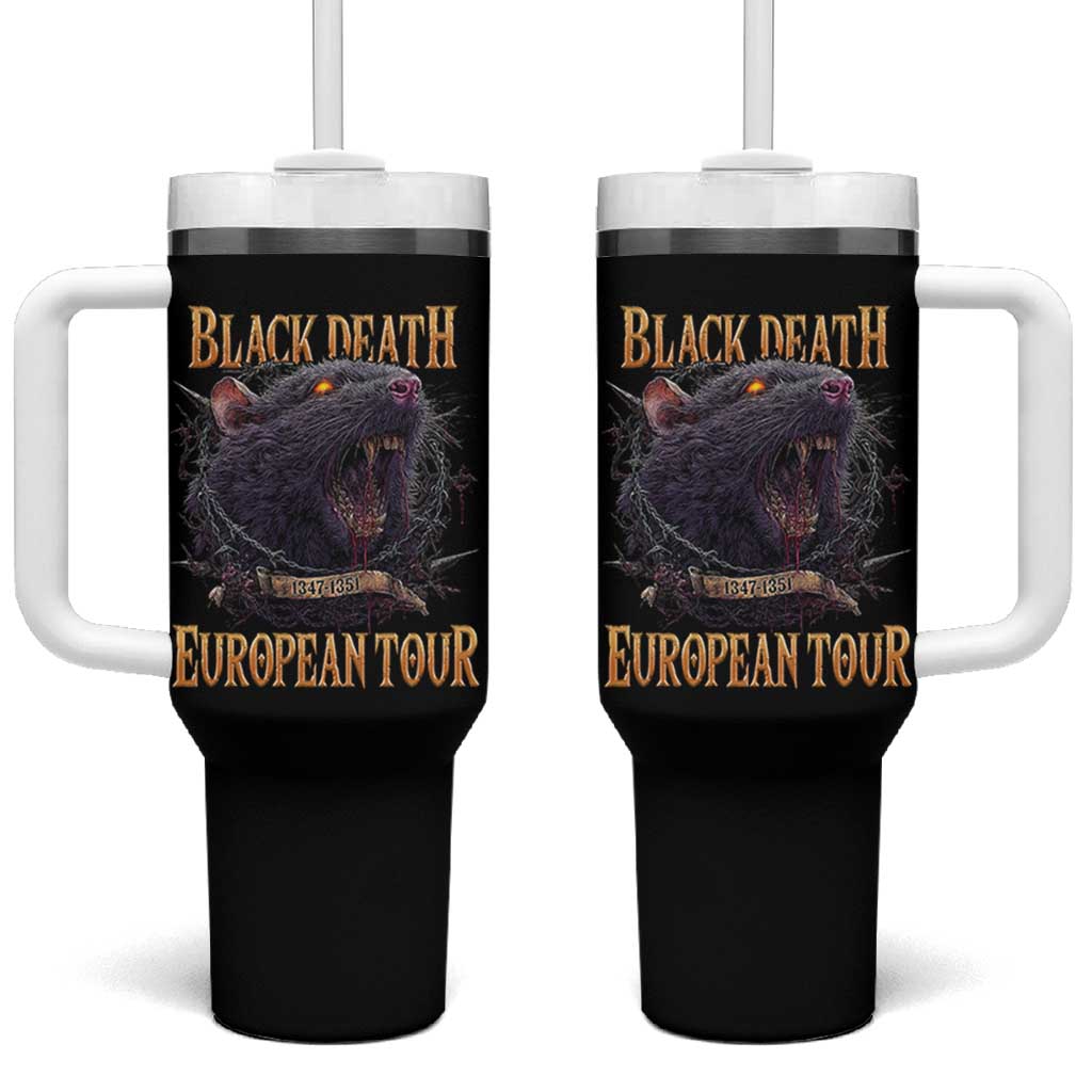 Black Death European Tour Tumbler With Handle Plague Rat Medieval History Alternative Art - Wonder Print Shop