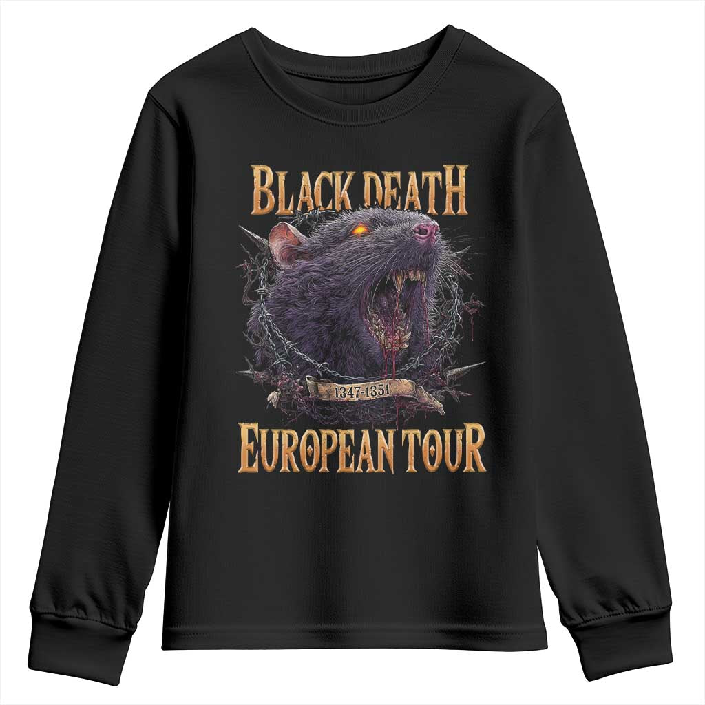Black Death European Tour Youth Sweatshirt Plague Rat Medieval History Alternative Art - Wonder Print Shop