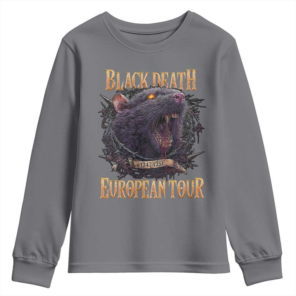 Black Death European Tour Youth Sweatshirt Plague Rat Medieval History Alternative Art - Wonder Print Shop