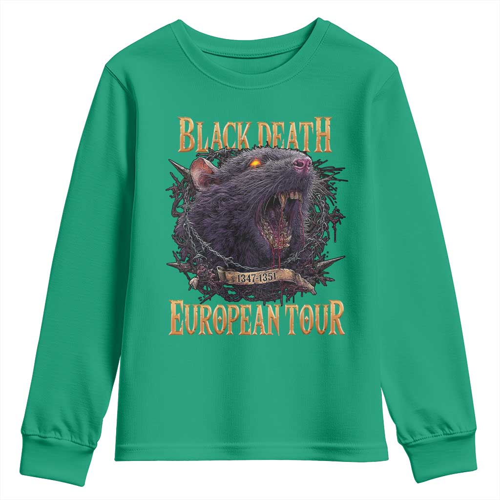 Black Death European Tour Youth Sweatshirt Plague Rat Medieval History Alternative Art - Wonder Print Shop