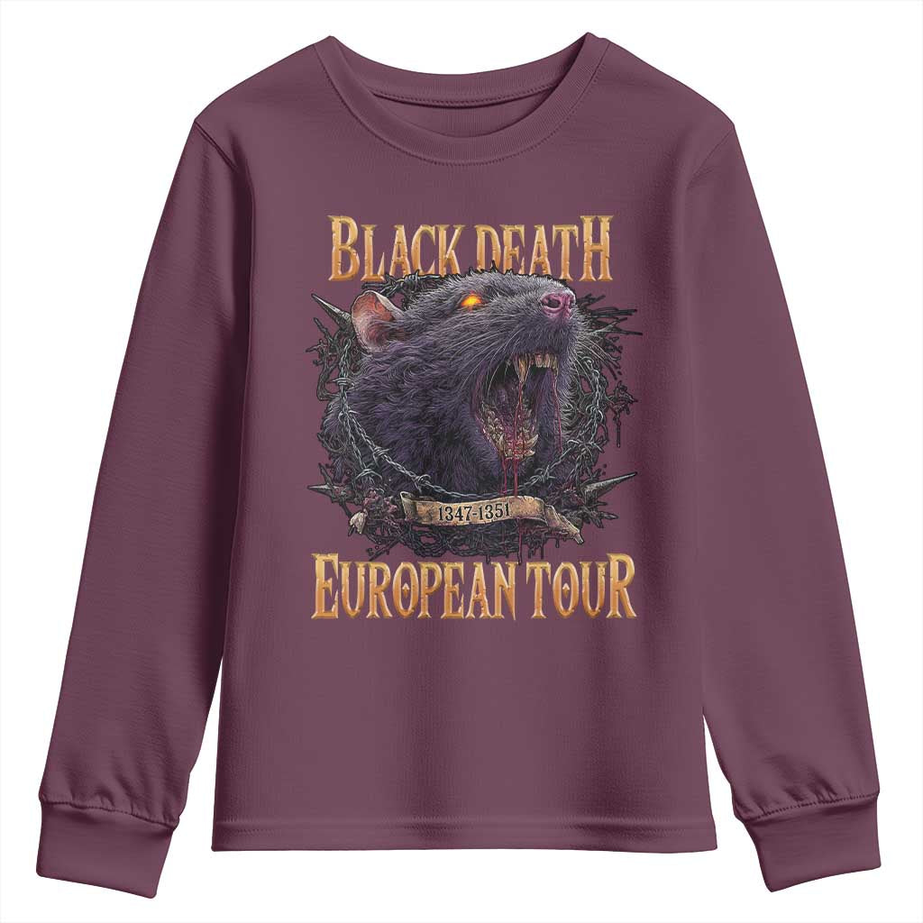 Black Death European Tour Youth Sweatshirt Plague Rat Medieval History Alternative Art - Wonder Print Shop