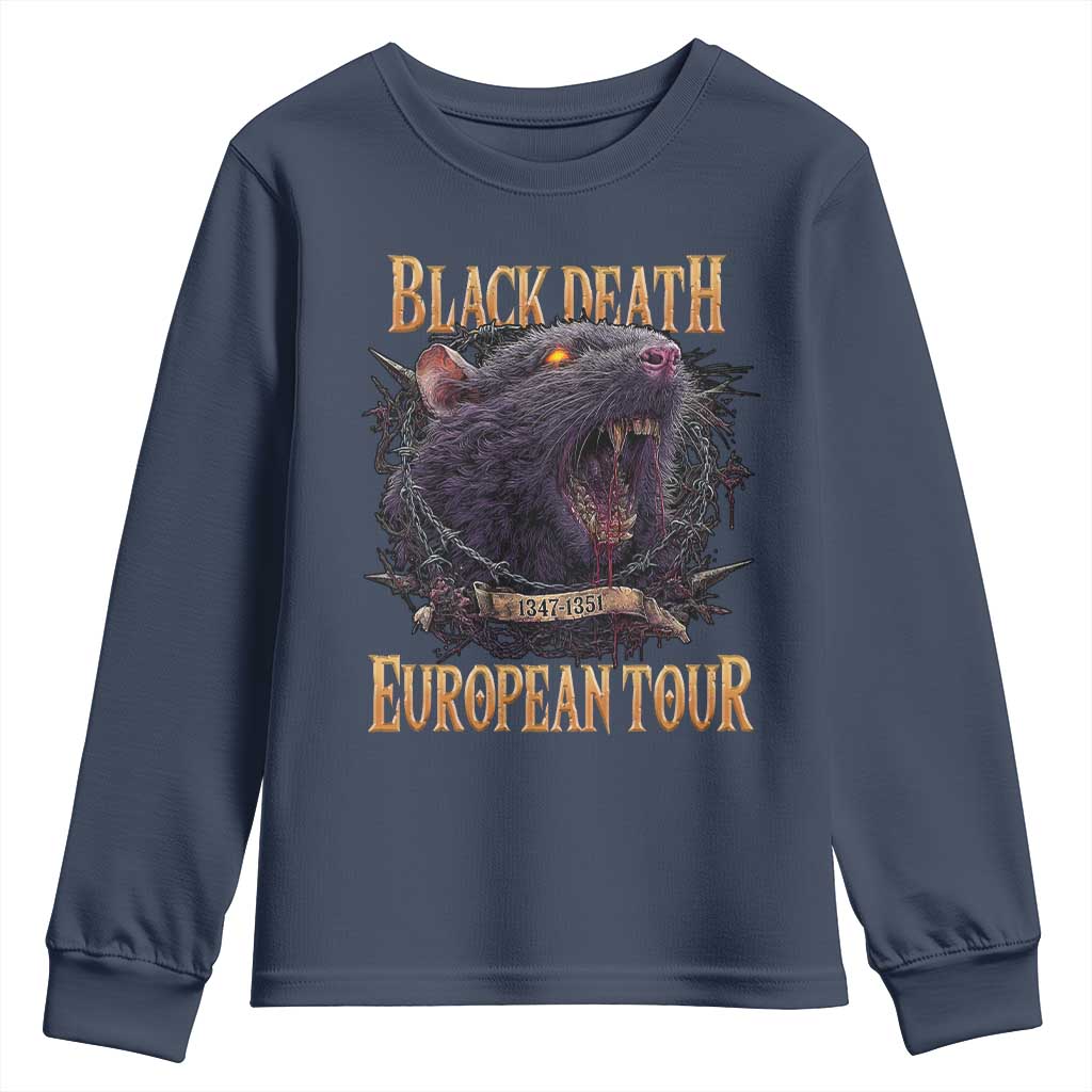 Black Death European Tour Youth Sweatshirt Plague Rat Medieval History Alternative Art - Wonder Print Shop