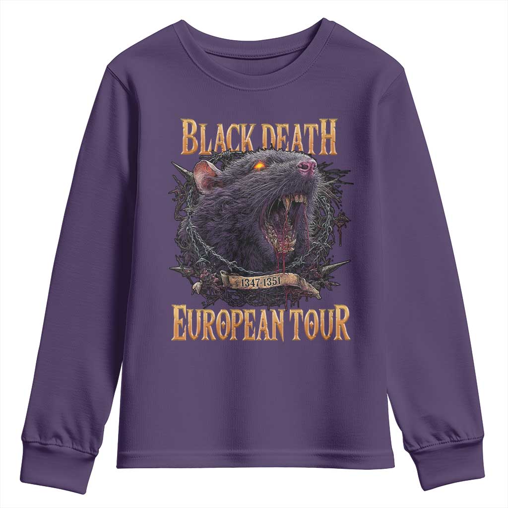 Black Death European Tour Youth Sweatshirt Plague Rat Medieval History Alternative Art - Wonder Print Shop