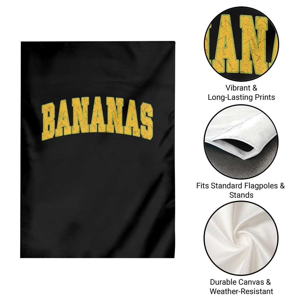 Funny Retro Bananas Garden Flag Vintage Banana Gifts Yellow Varsity - Wonder Print Shop
