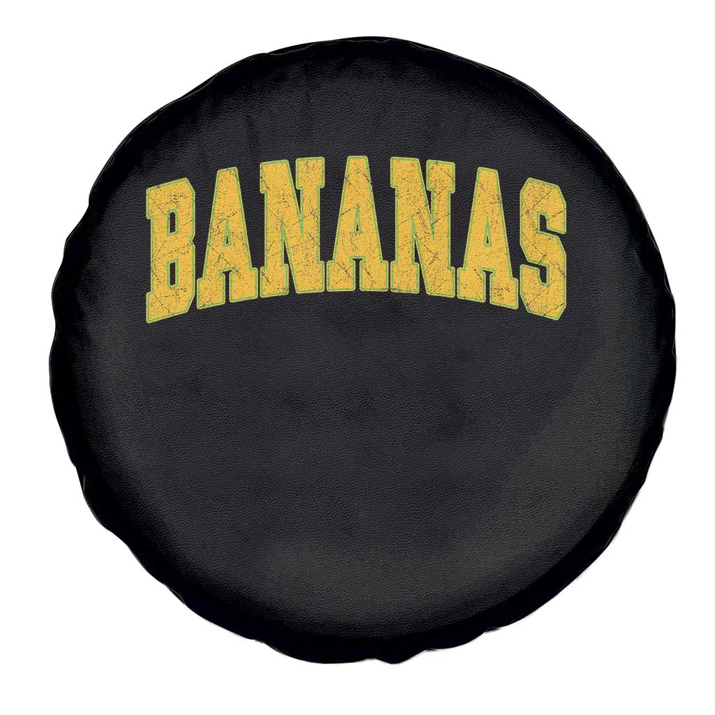 Funny Retro Bananas Spare Tire Cover Vintage Banana Gifts Yellow Varsity - Wonder Print Shop