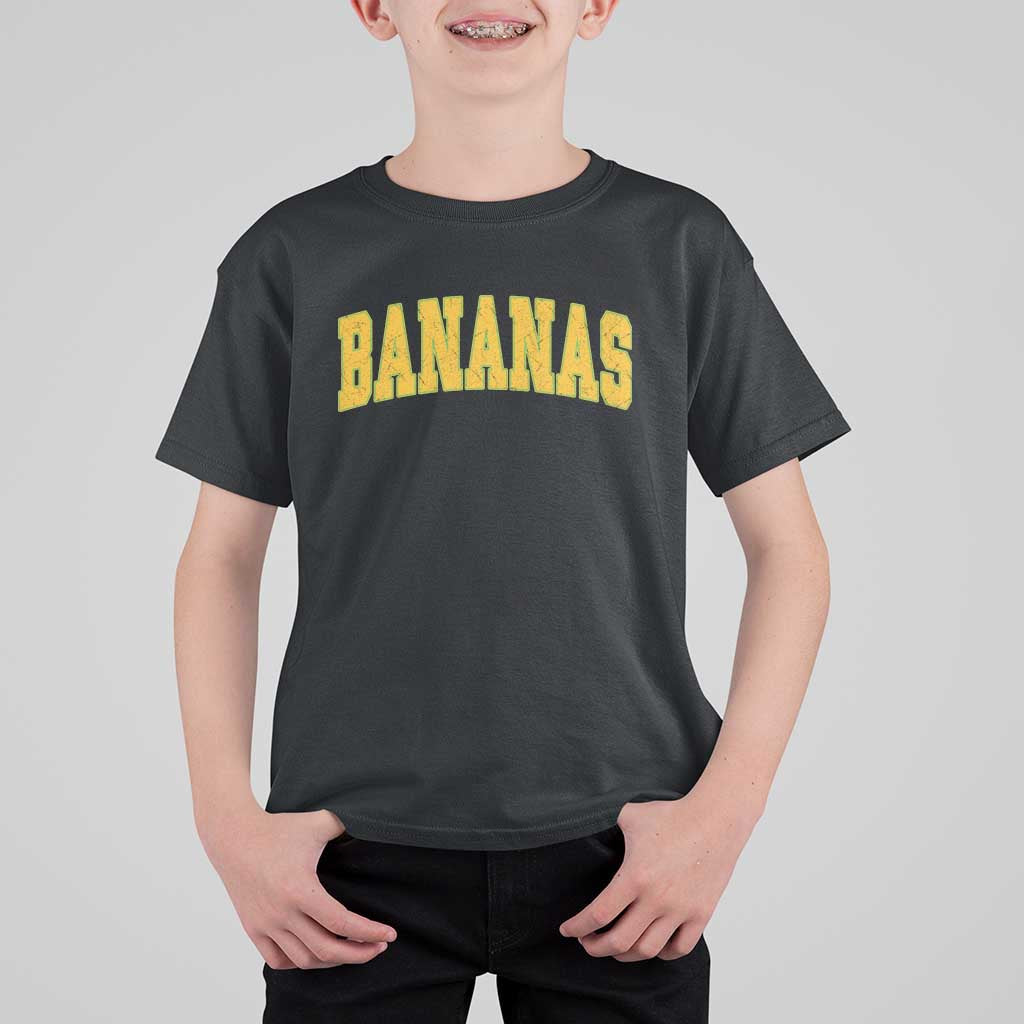 Funny Retro Bananas T Shirt For Kid Vintage Banana Gifts Yellow Varsity - Wonder Print Shop