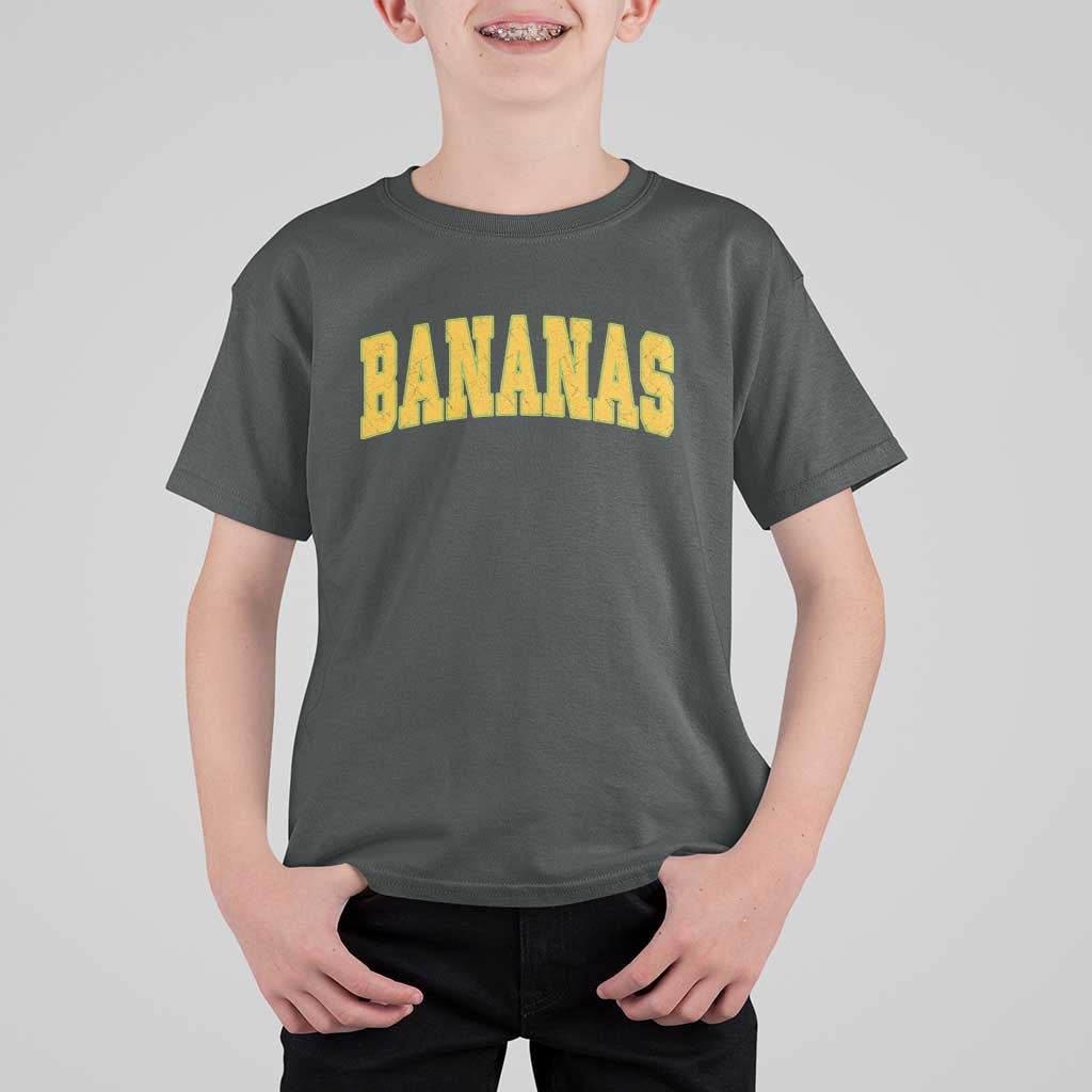 Funny Retro Bananas T Shirt For Kid Vintage Banana Gifts Yellow Varsity - Wonder Print Shop