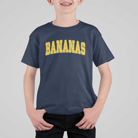 Funny Retro Bananas T Shirt For Kid Vintage Banana Gifts Yellow Varsity - Wonder Print Shop