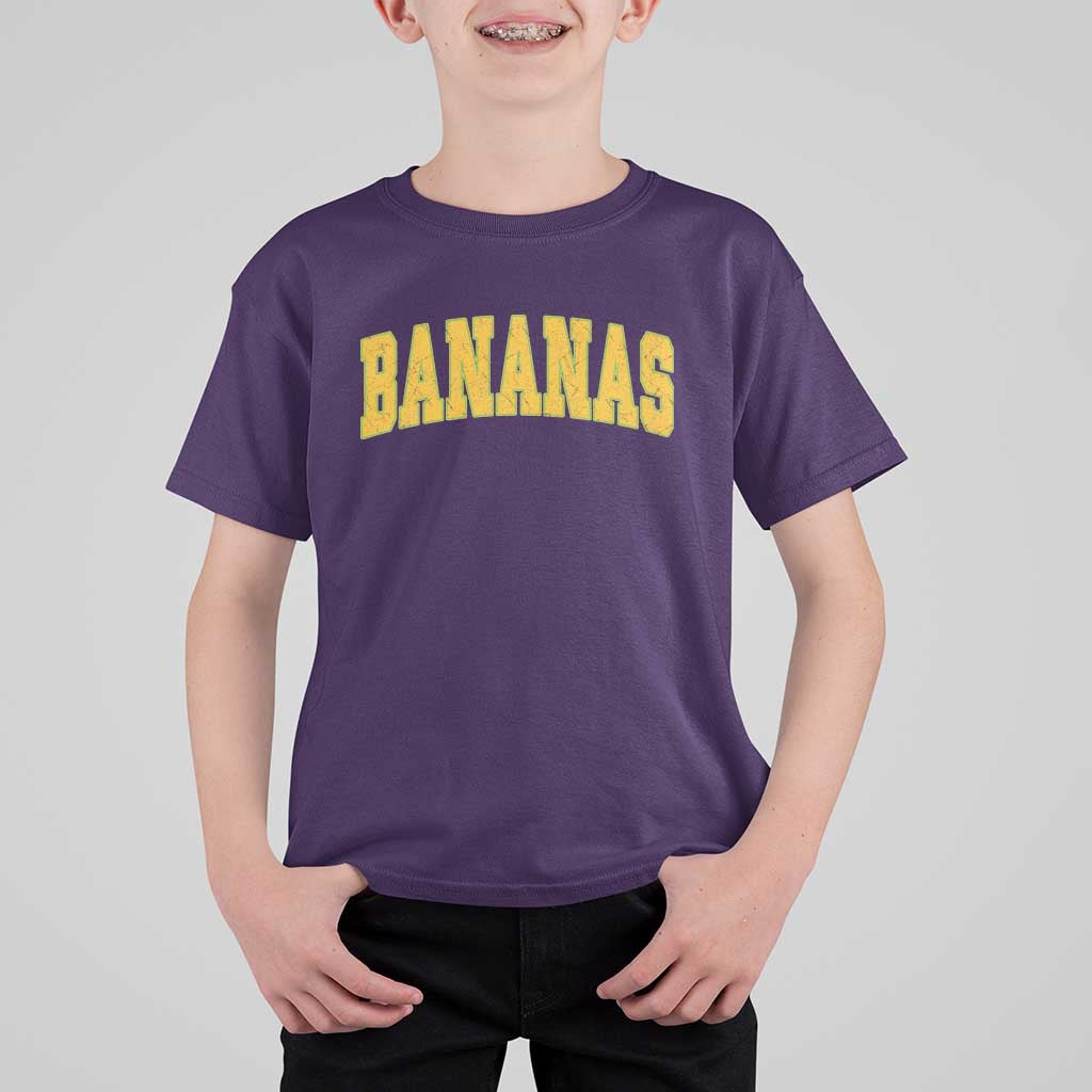 Funny Retro Bananas T Shirt For Kid Vintage Banana Gifts Yellow Varsity - Wonder Print Shop