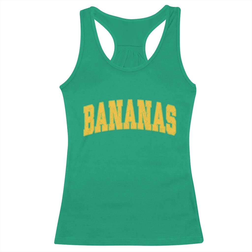 Funny Retro Bananas Racerback Tank Top Vintage Banana Gifts Yellow Varsity - Wonder Print Shop