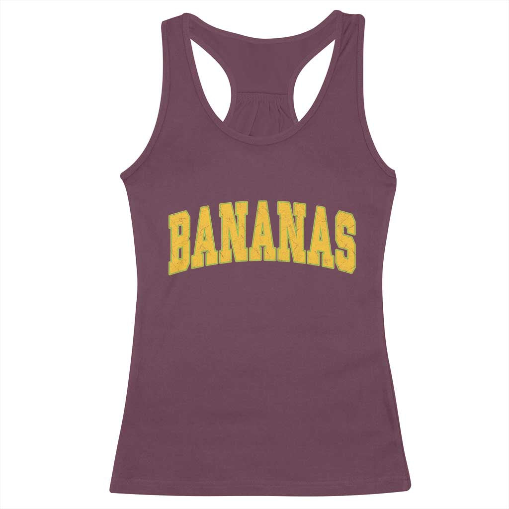 Funny Retro Bananas Racerback Tank Top Vintage Banana Gifts Yellow Varsity - Wonder Print Shop