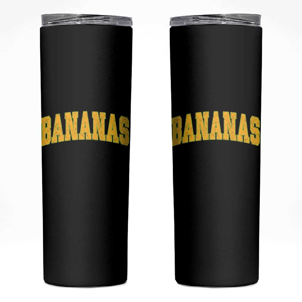 Funny Retro Bananas Skinny Tumbler Vintage Banana Gifts Yellow Varsity - Wonder Print Shop
