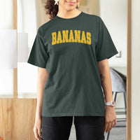 Funny Retro Bananas T Shirt For Women Vintage Banana Gifts Yellow Varsity - Wonder Print Shop