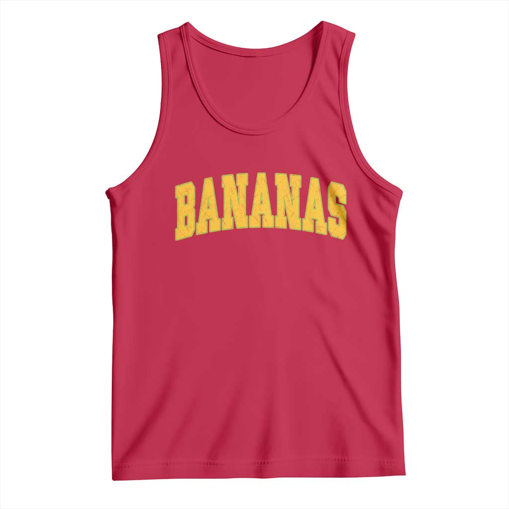 Funny Retro Bananas Tank Top Vintage Banana Gifts Yellow Varsity - Wonder Print Shop