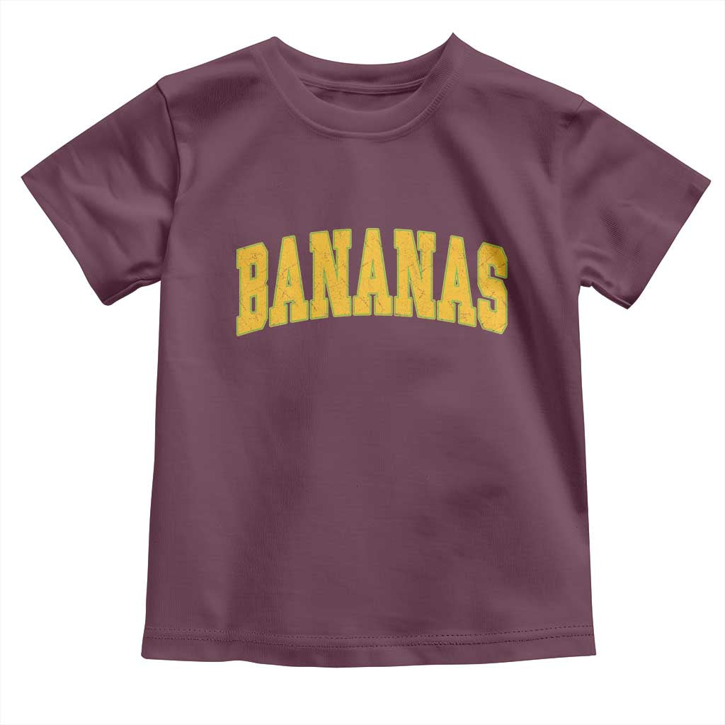 Funny Retro Bananas Toddler T Shirt Vintage Banana Gifts Yellow Varsity - Wonder Print Shop
