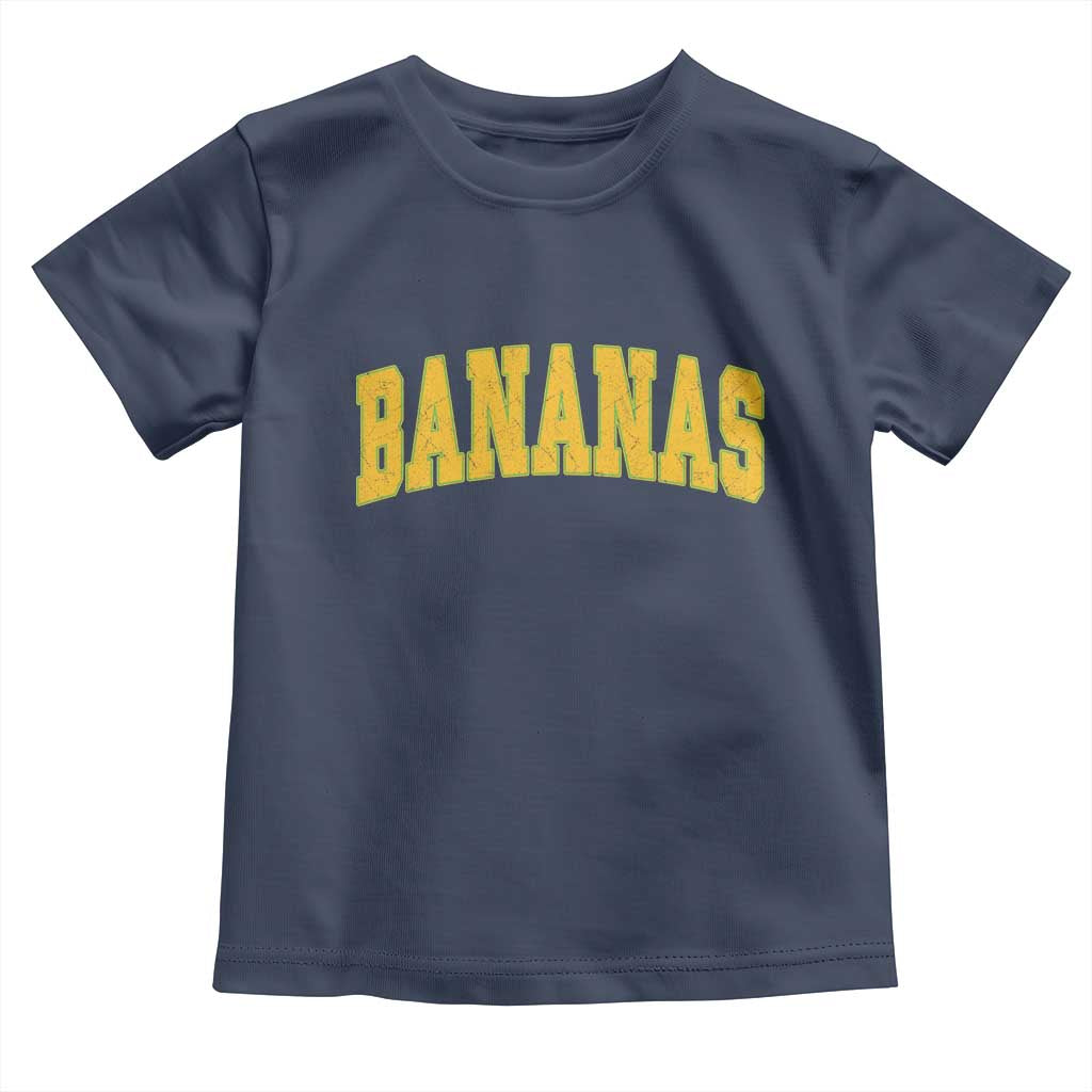Funny Retro Bananas Toddler T Shirt Vintage Banana Gifts Yellow Varsity - Wonder Print Shop