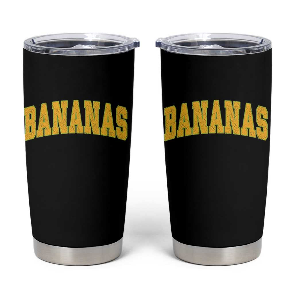 Funny Retro Bananas Tumbler Cup Vintage Banana Gifts Yellow Varsity - Wonder Print Shop