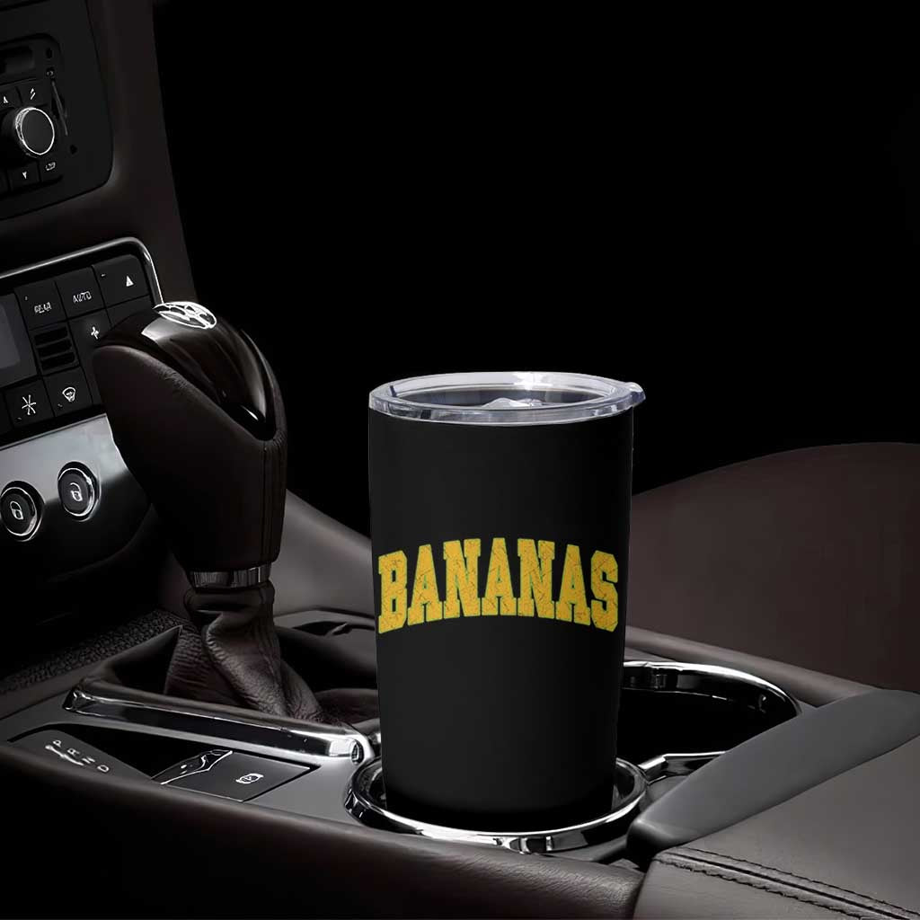 Funny Retro Bananas Tumbler Cup Vintage Banana Gifts Yellow Varsity - Wonder Print Shop