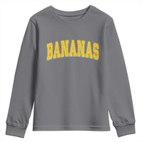 Funny Retro Bananas Youth Sweatshirt Vintage Banana Gifts Yellow Varsity - Wonder Print Shop