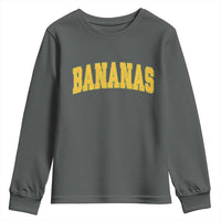 Funny Retro Bananas Youth Sweatshirt Vintage Banana Gifts Yellow Varsity - Wonder Print Shop