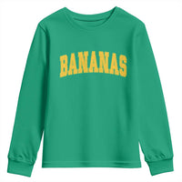 Funny Retro Bananas Youth Sweatshirt Vintage Banana Gifts Yellow Varsity - Wonder Print Shop