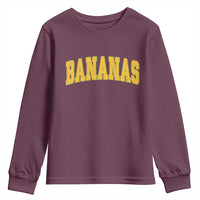 Funny Retro Bananas Youth Sweatshirt Vintage Banana Gifts Yellow Varsity - Wonder Print Shop