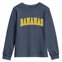 Funny Retro Bananas Youth Sweatshirt Vintage Banana Gifts Yellow Varsity - Wonder Print Shop