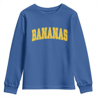 Funny Retro Bananas Youth Sweatshirt Vintage Banana Gifts Yellow Varsity - Wonder Print Shop