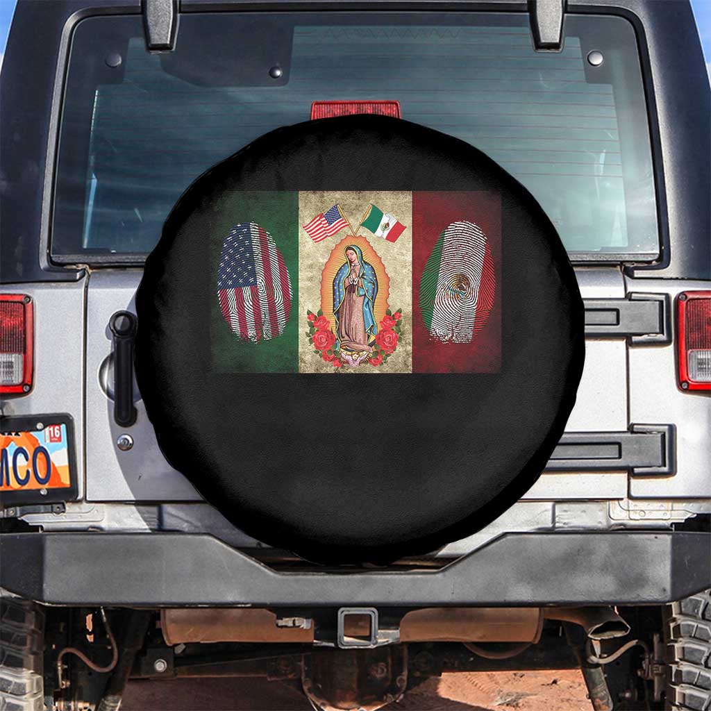 Mexico Flag Spare Tire Cover Virgin Mary Mexican American Patriotic Mexican Roots - Wonder Print Shop