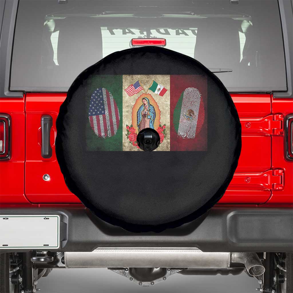 Mexico Flag Spare Tire Cover Virgin Mary Mexican American Patriotic Mexican Roots - Wonder Print Shop