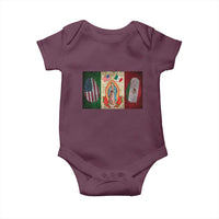 Mexico Flag Baby Onesie Virgin Mary Mexican American Patriotic Mexican Roots - Wonder Print Shop